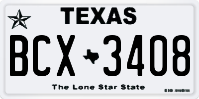 TX license plate BCX3408
