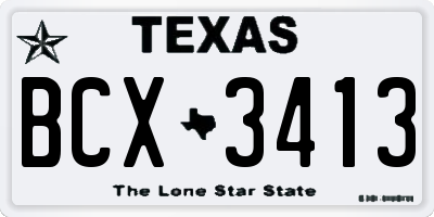 TX license plate BCX3413