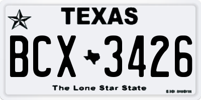TX license plate BCX3426