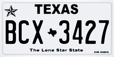 TX license plate BCX3427