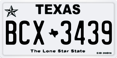 TX license plate BCX3439