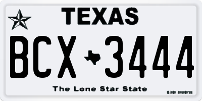 TX license plate BCX3444