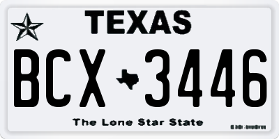 TX license plate BCX3446