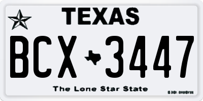 TX license plate BCX3447