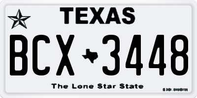 TX license plate BCX3448