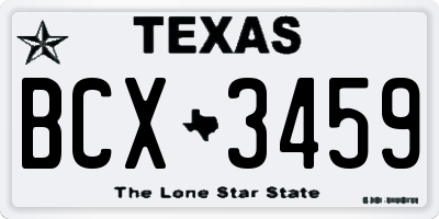 TX license plate BCX3459