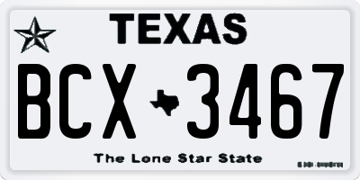 TX license plate BCX3467