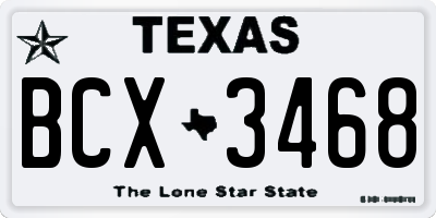 TX license plate BCX3468