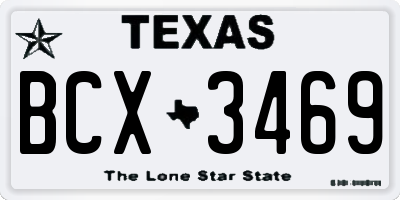 TX license plate BCX3469