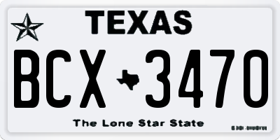 TX license plate BCX3470