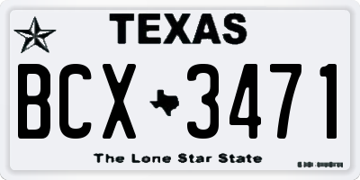 TX license plate BCX3471