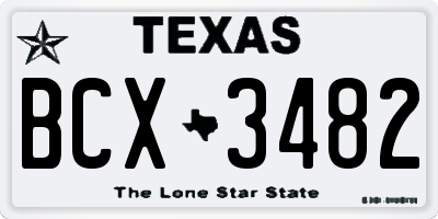 TX license plate BCX3482