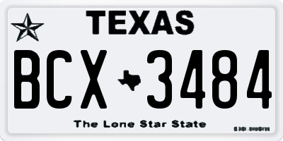 TX license plate BCX3484