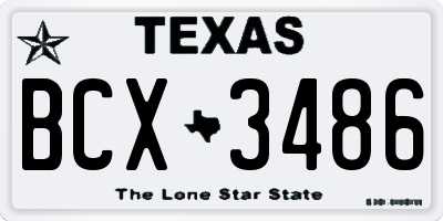 TX license plate BCX3486
