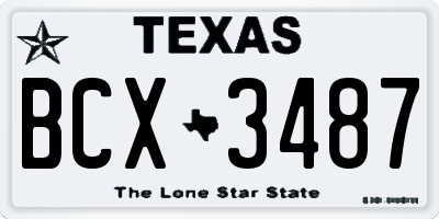 TX license plate BCX3487