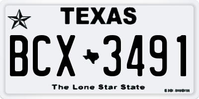 TX license plate BCX3491