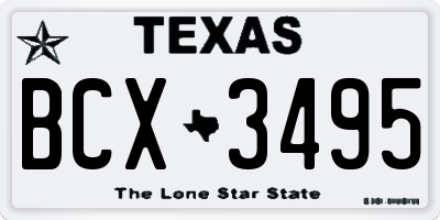 TX license plate BCX3495