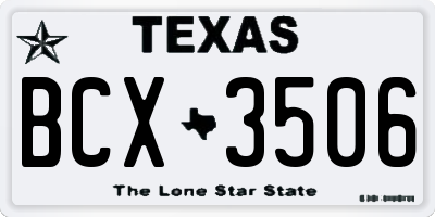 TX license plate BCX3506