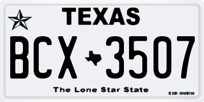 TX license plate BCX3507