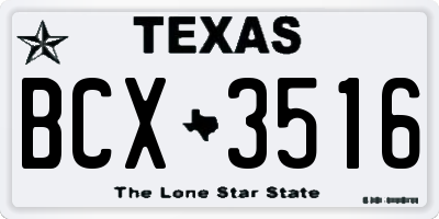 TX license plate BCX3516