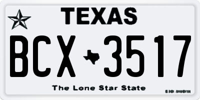 TX license plate BCX3517