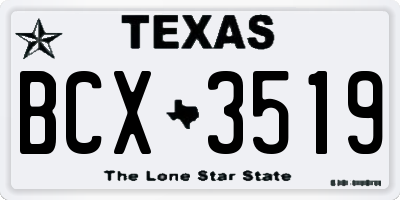 TX license plate BCX3519