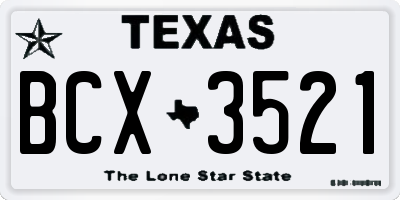 TX license plate BCX3521