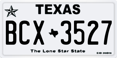 TX license plate BCX3527
