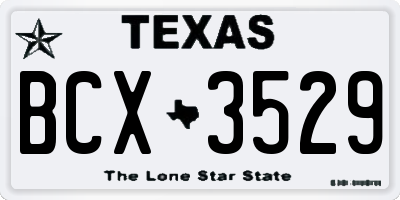 TX license plate BCX3529