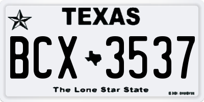 TX license plate BCX3537