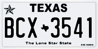 TX license plate BCX3541