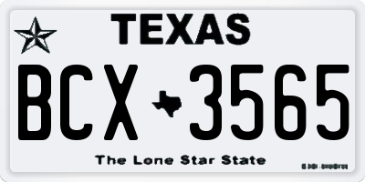 TX license plate BCX3565