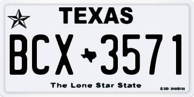TX license plate BCX3571