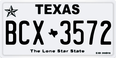 TX license plate BCX3572