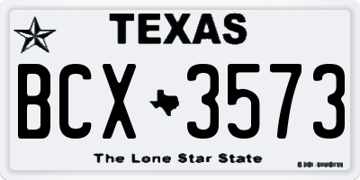 TX license plate BCX3573