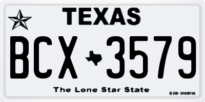 TX license plate BCX3579