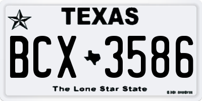 TX license plate BCX3586