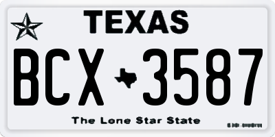 TX license plate BCX3587