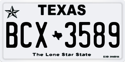 TX license plate BCX3589
