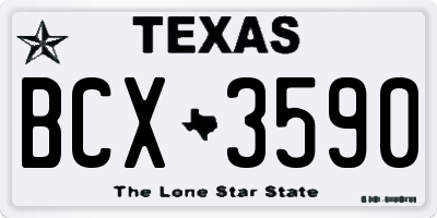 TX license plate BCX3590