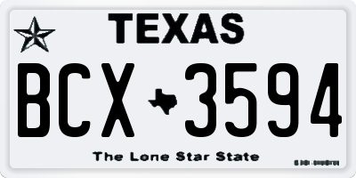TX license plate BCX3594