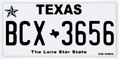 TX license plate BCX3656