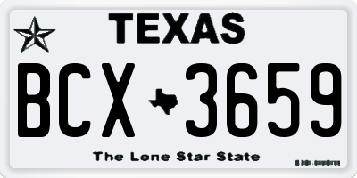 TX license plate BCX3659