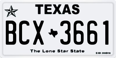 TX license plate BCX3661
