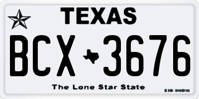 TX license plate BCX3676