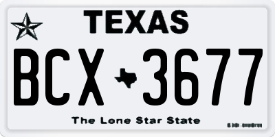 TX license plate BCX3677
