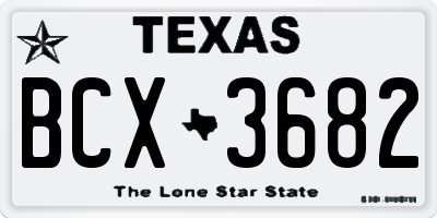TX license plate BCX3682