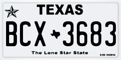 TX license plate BCX3683