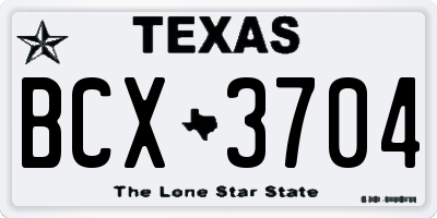 TX license plate BCX3704