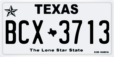 TX license plate BCX3713